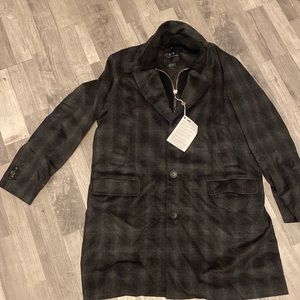 Mens trenchcoat by Armani Exchange. Size X-Large. NWT. Black plaid.
